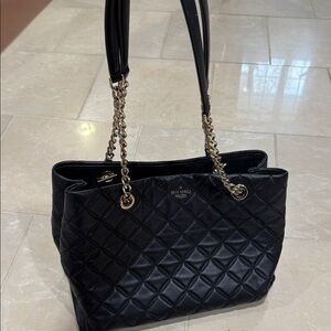 Black Quilted Tote Bag